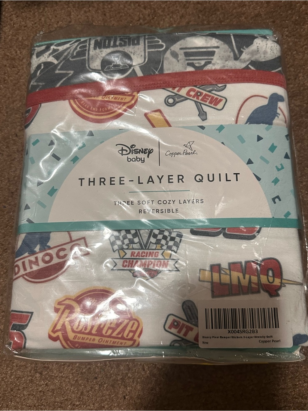 Disney Baby Three-Layer Quilt - White with Red, Blue, Yellow Accents